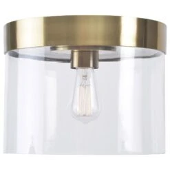 Kenroy Capri 1-Light Flush Mount In Antique Brass