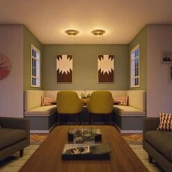 Kenroy Capri 1-Light Flush Mount In Antique Brass -Home Decor Store 63691299 8