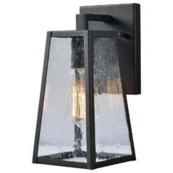 Home Decor Store 30 Kenroy Fiely 1-Light Small Wall Lantern In Sandy Black