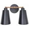 Kenroy Alvar 2-Light Vanity In Matte Black And Antique Brass -Home Decor Store 63691463 1