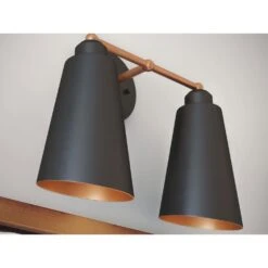 Kenroy Alvar 2-Light Vanity In Matte Black And Antique Brass 12 Kenroy Alvar 2-Light Vanity In Matte Black And Antique Brass -Home Decor Store 63691463 3