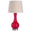 Kenroy Decanter Table Lamp In Red And Brushed Steel -Home Decor Store 63691570 1