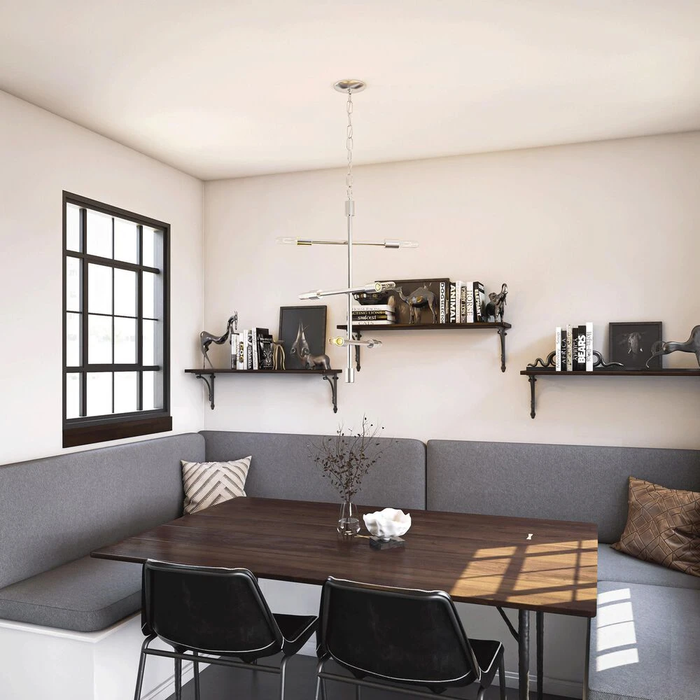 Kenroy Swiv 6-Light Chandelier In Silver 10 Kenroy Swiv 6-Light Chandelier In Silver - Image 8