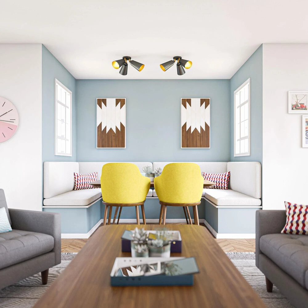 Kenroy Alvar 3-Light Flush Mount In Matte Black And Gold 7 Kenroy Alvar 3-Light Flush Mount In Matte Black And Gold - Image 5