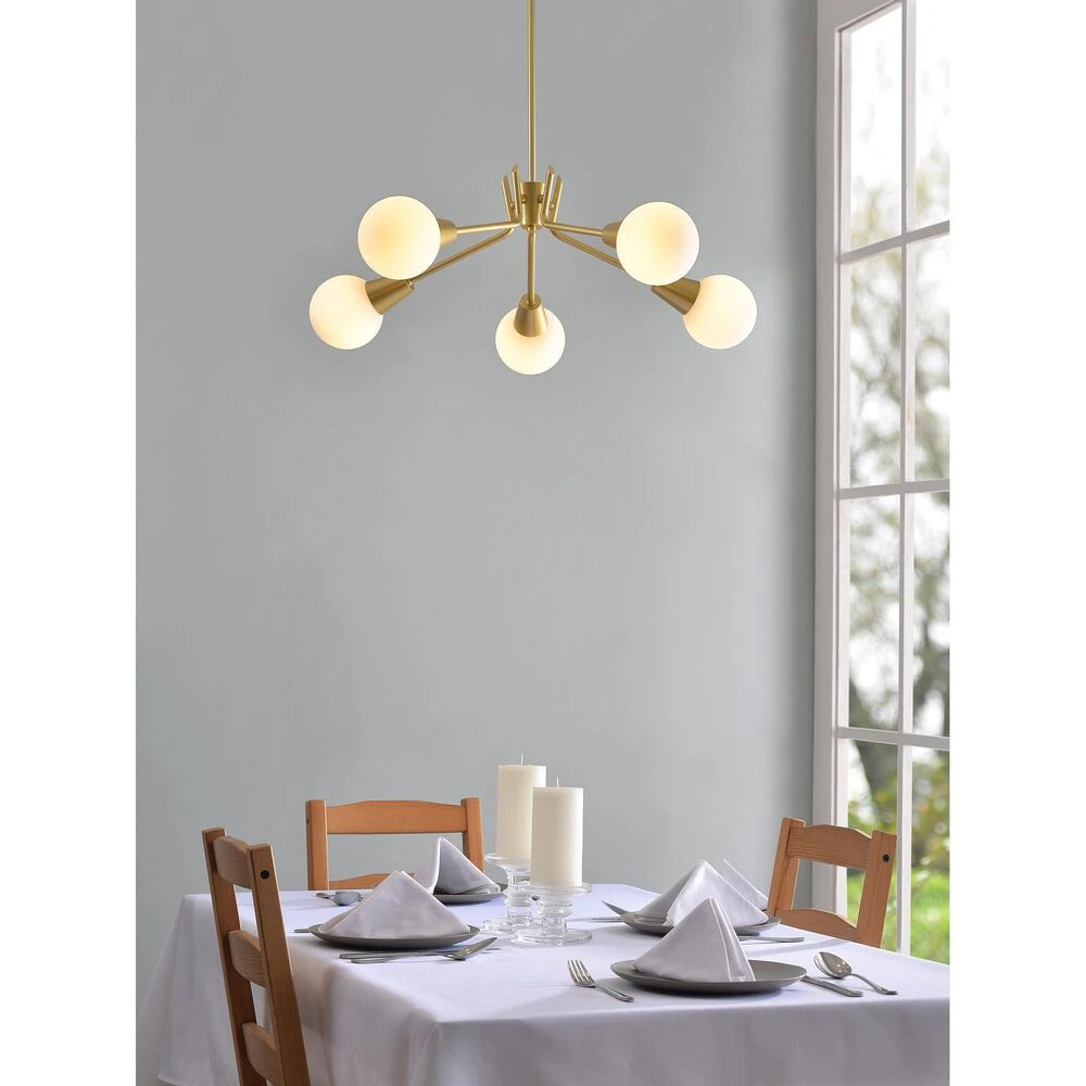 Kenroy Vaughn 5-Light Chandelier In Painted Gold 4 Kenroy Vaughn 5-Light Chandelier In Painted Gold - Image 2