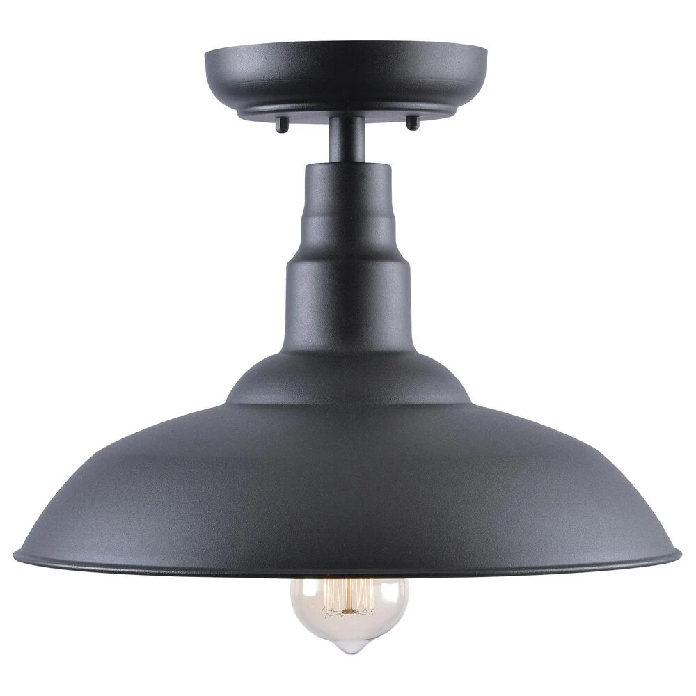 Kenroy Dale 1-Light Large Patio Semi-Flush In Sand Black 3 Kenroy Dale 1-Light Large Patio Semi-Flush In Sand Black