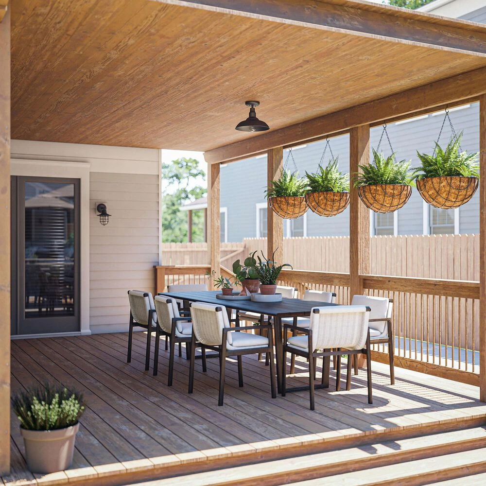 Kenroy Dale 1-Light Large Patio Semi-Flush In Sand Black 7 Kenroy Dale 1-Light Large Patio Semi-Flush In Sand Black - Image 5