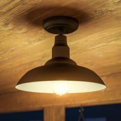 Kenroy Dale 1-Light Large Patio Semi-Flush In Sand Black 15 Kenroy Dale 1-Light Large Patio Semi-Flush In Sand Black -Home Decor Store 63691976 6