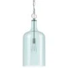 Kenroy Capri 1-Light Pendant With Painted Light Blue Glass Shade In Chrome 1 Kenroy Capri 1-Light Pendant With Painted Light Blue Glass Shade In Chrome -Home Decor Store 63692123 1
