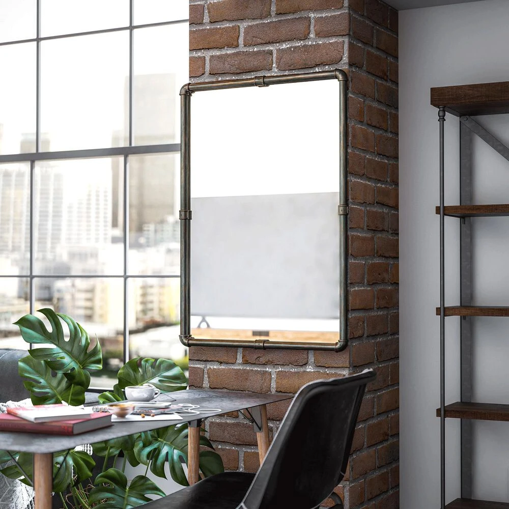 Kenroy Steam Fitter Wall Mirror In Silver 8 Kenroy Steam Fitter Wall Mirror In Silver - Image 6