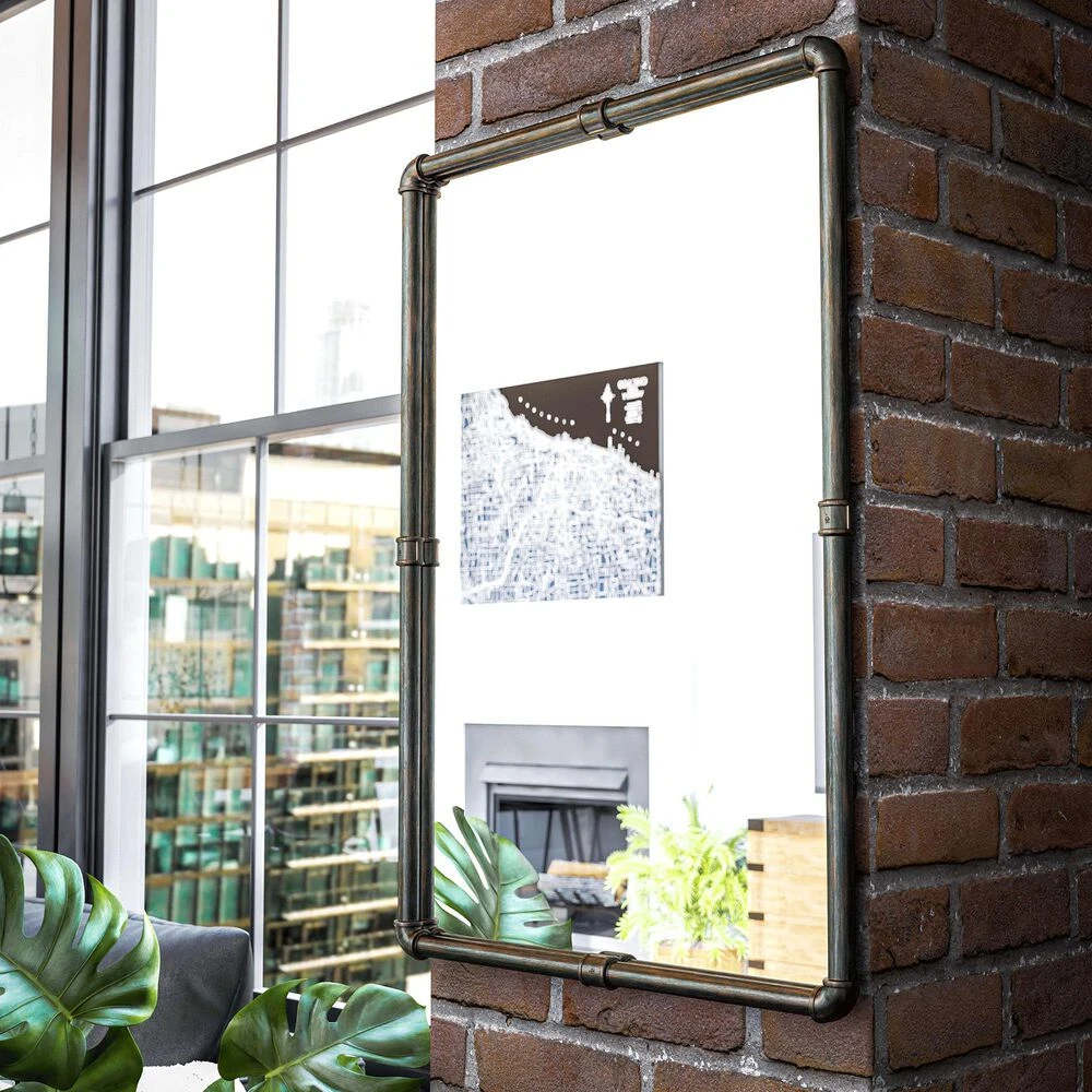 Kenroy Steam Fitter Wall Mirror In Silver 9 Kenroy Steam Fitter Wall Mirror In Silver - Image 7