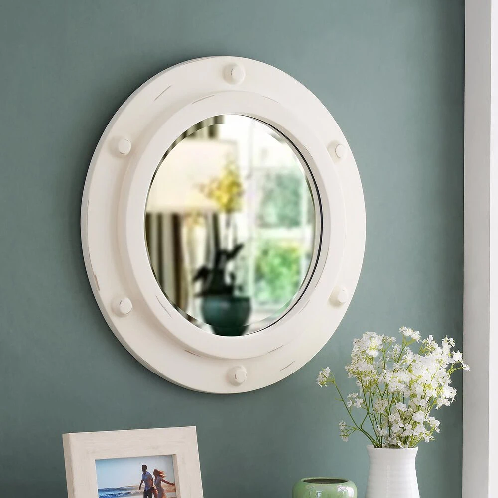 Kenroy Portside Wall Mirror In Distressed White 4 Kenroy Portside Wall Mirror In Distressed White - Image 2