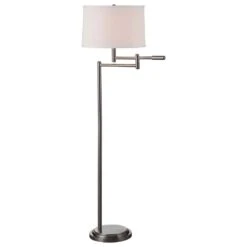 Kenroy Theta Swing Arm Floor Lamp In Silver
