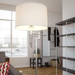 Kenroy Theta Swing Arm Floor Lamp In Silver -Home Decor Store 63692495 5