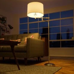 Kenroy Theta Swing Arm Floor Lamp In Silver -Home Decor Store 63692495 7