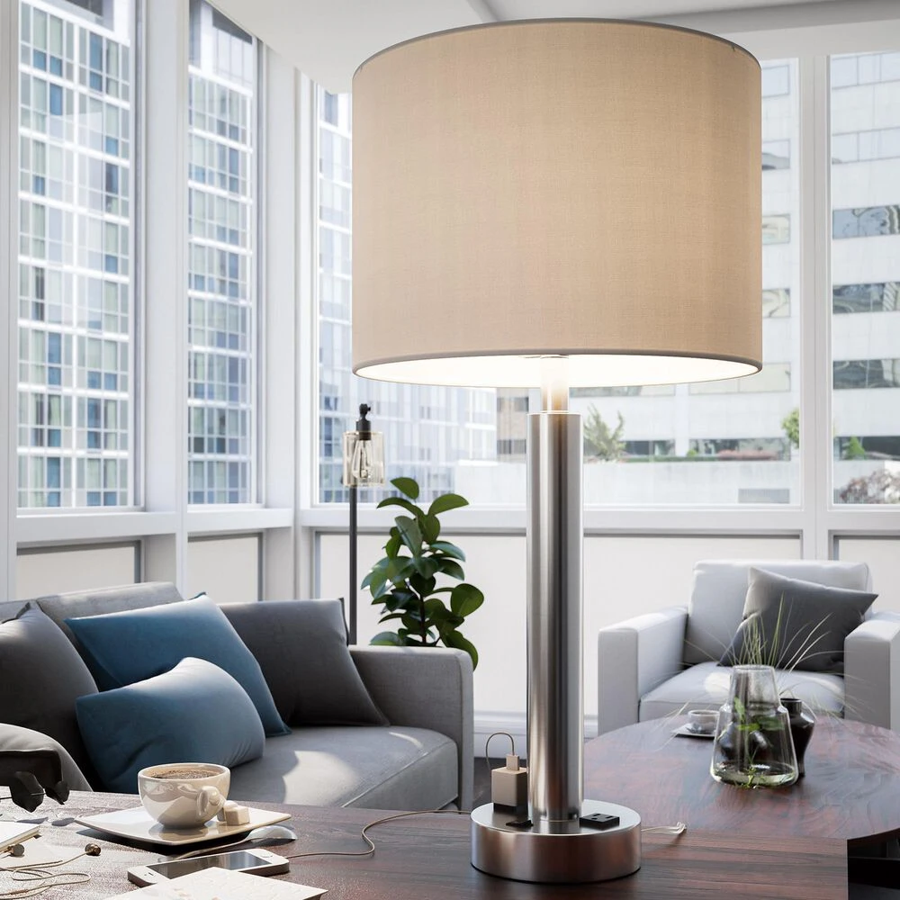 Kenroy Hemlock Table Lamp In Silver 4 Kenroy Hemlock Table Lamp In Silver - Image 2