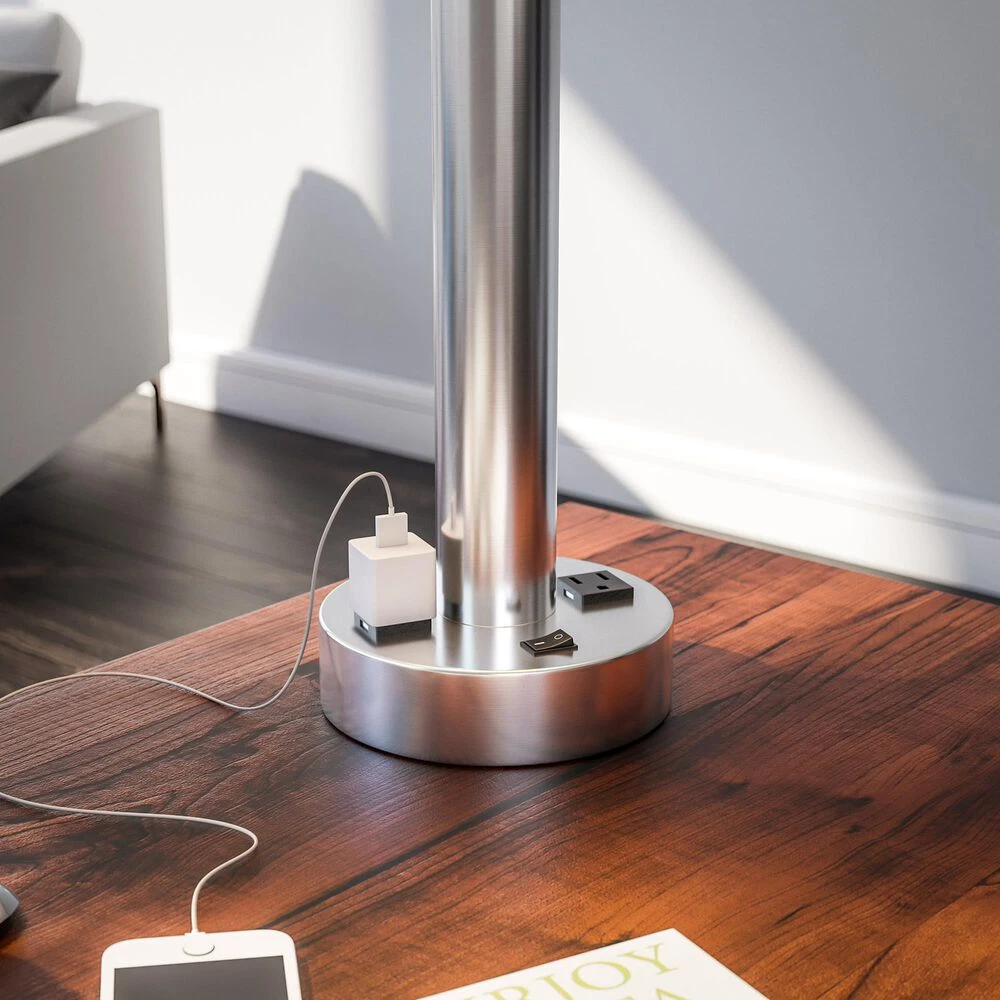 Kenroy Hemlock Table Lamp In Silver 6 Kenroy Hemlock Table Lamp In Silver - Image 4