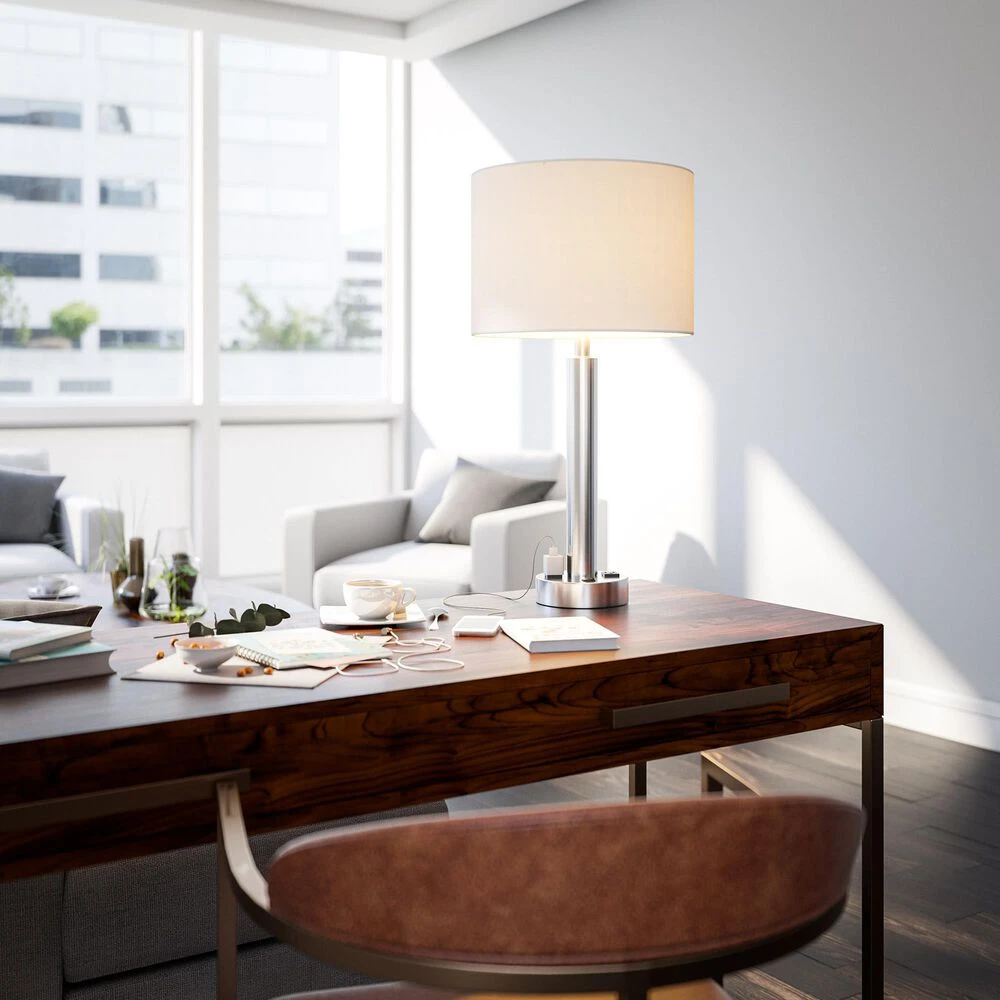 Kenroy Hemlock Table Lamp In Silver 8 Kenroy Hemlock Table Lamp In Silver - Image 6