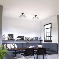 Kenroy Cagney 1-Light Semi Flush In Matte Black -Home Decor Store 63692677 6