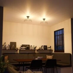 Kenroy Cagney 1-Light Semi Flush In Matte Black -Home Decor Store 63692677 7