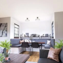 Kenroy Cagney 1-Light Semi Flush In Matte Black -Home Decor Store 63692677 8