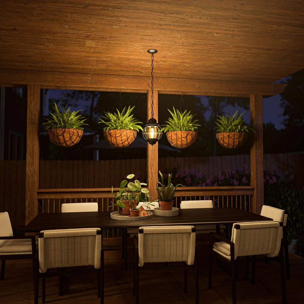 Kenroy Hatteras 1-Light Hanging Lantern In Black 9 Kenroy Hatteras 1-Light Hanging Lantern In Black - Image 7