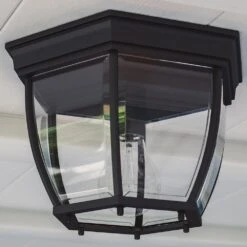 Kenroy Dural 1-Light Flush Mount In Black -Home Decor Store 63692735 2