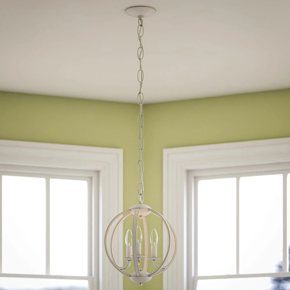 Kenroy Opal 3-Light Chandelier In Weathered White And Gold 3 Kenroy Opal 3-Light Chandelier In Weathered White And Gold