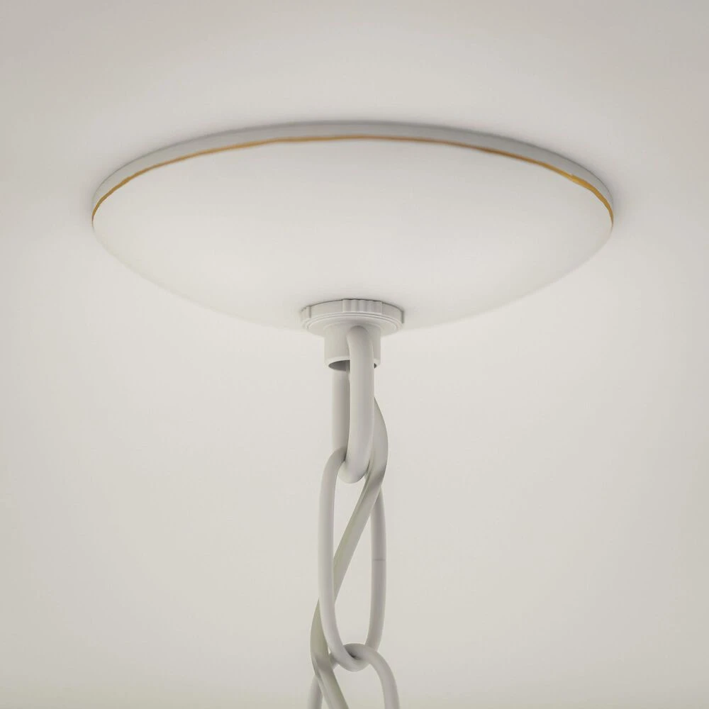 Kenroy Opal 3-Light Chandelier In Weathered White And Gold 5 Kenroy Opal 3-Light Chandelier In Weathered White And Gold - Image 3