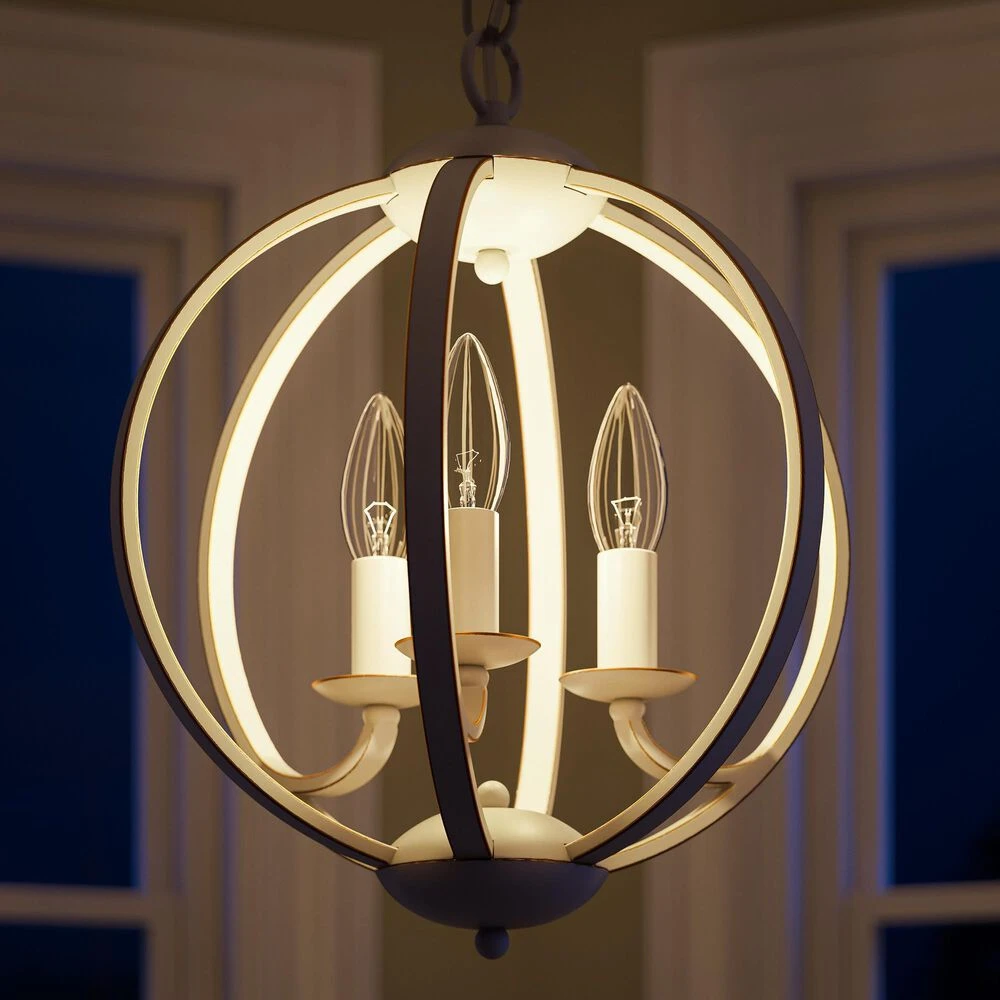 Kenroy Opal 3-Light Chandelier In Weathered White And Gold 7 Kenroy Opal 3-Light Chandelier In Weathered White And Gold - Image 5