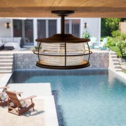 Kenroy Beacon 1-Light Semi Flush In Blackened Gilded Copper -Home Decor Store 63692826 4