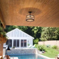 Kenroy Beacon 1-Light Semi Flush In Blackened Gilded Copper -Home Decor Store 63692826 5