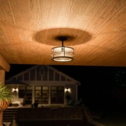 Kenroy Beacon 1-Light Semi Flush In Blackened Gilded Copper -Home Decor Store 63692826 7