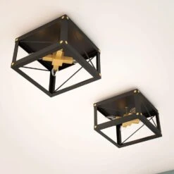 Kenroy Courtney 4-Light Flush Mount In Black And Gold -Home Decor Store 63693113 5