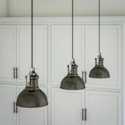 Kenroy Nautilus 1-Light Mini Pendant In Antique Bronze And Nickel -Home Decor Store 63693154 4