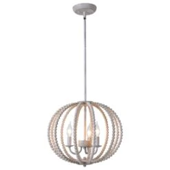 Kenroy Sycamore 3-Light Chandelier In Weathered White