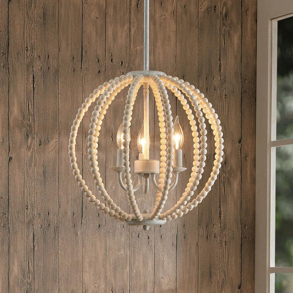 Kenroy Sycamore 3-Light Chandelier In Weathered White 4 Kenroy Sycamore 3-Light Chandelier In Weathered White - Image 2