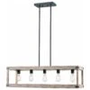 Kenroy Swanson 5-Light Island Light In Distressed White, Graphite And Black -Home Decor Store 63693220 1