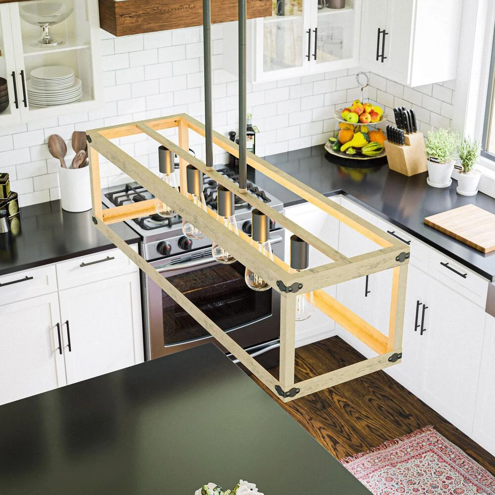 Kenroy Swanson 5-Light Island Light In Distressed White, Graphite And Black 7 Kenroy Swanson 5-Light Island Light In Distressed White, Graphite And Black - Image 5