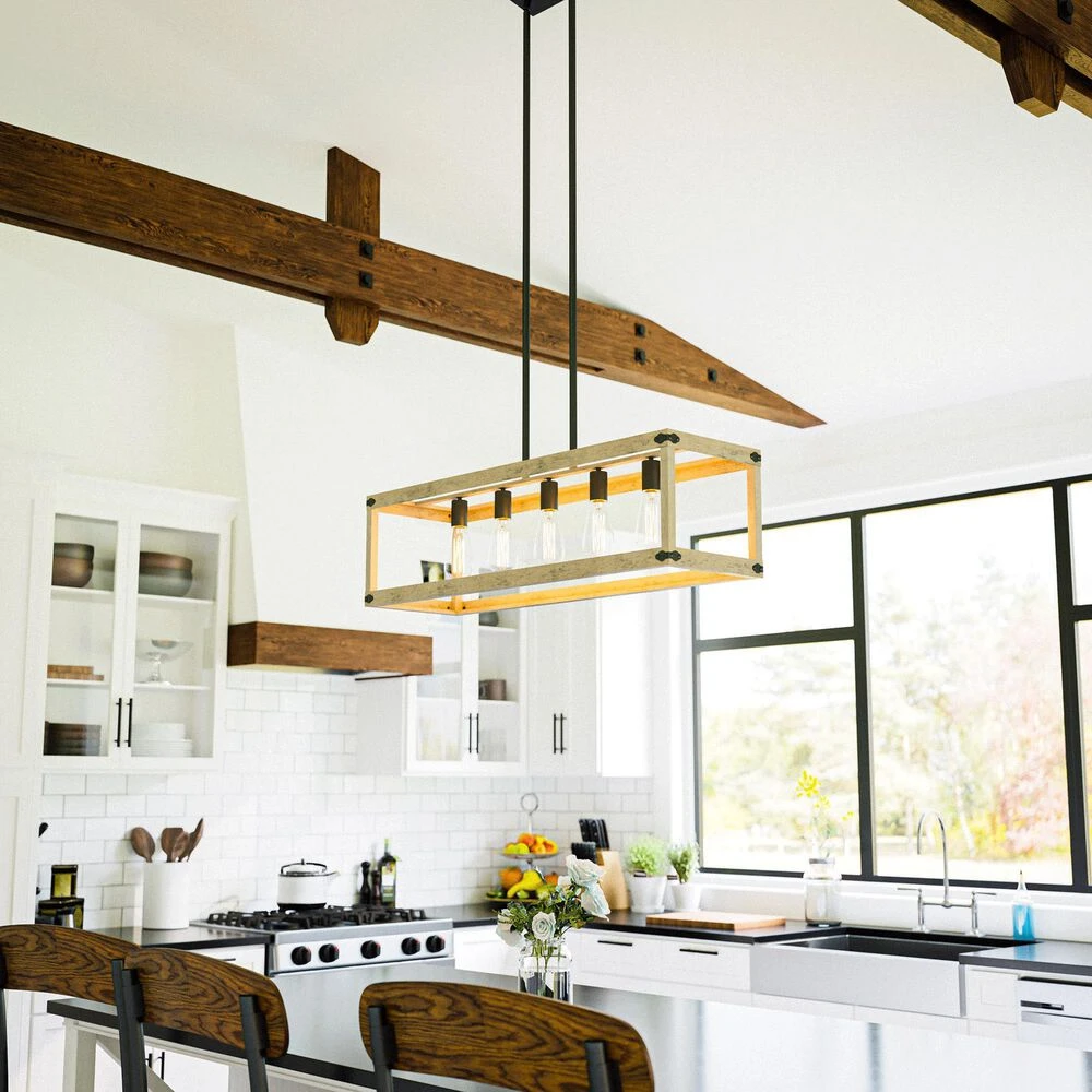 Kenroy Swanson 5-Light Island Light In Distressed White, Graphite And Black 8 Kenroy Swanson 5-Light Island Light In Distressed White, Graphite And Black - Image 6