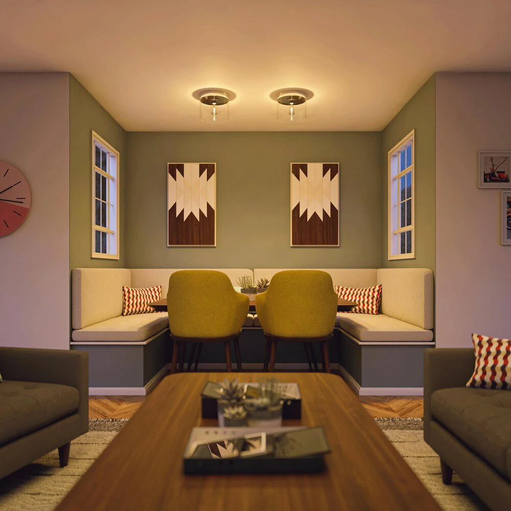 Kenroy Capri 1-Light Flush Mount In Chrome 10 Kenroy Capri 1-Light Flush Mount In Chrome - Image 8