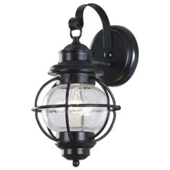 Kenroy Hatteras 1-Light Small Outdoor Wall Lantern In Black