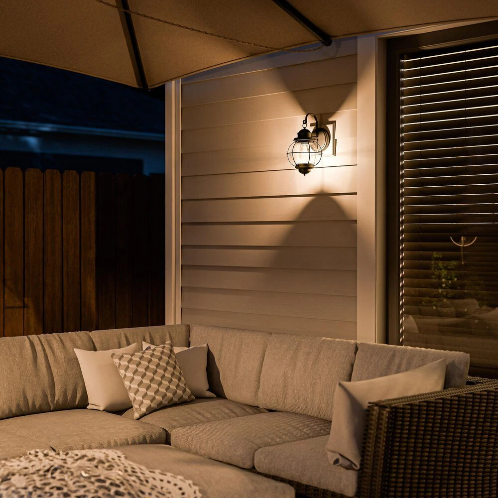 Kenroy Hatteras 1-Light Small Outdoor Wall Lantern In Black 7 Kenroy Hatteras 1-Light Small Outdoor Wall Lantern In Black - Image 5