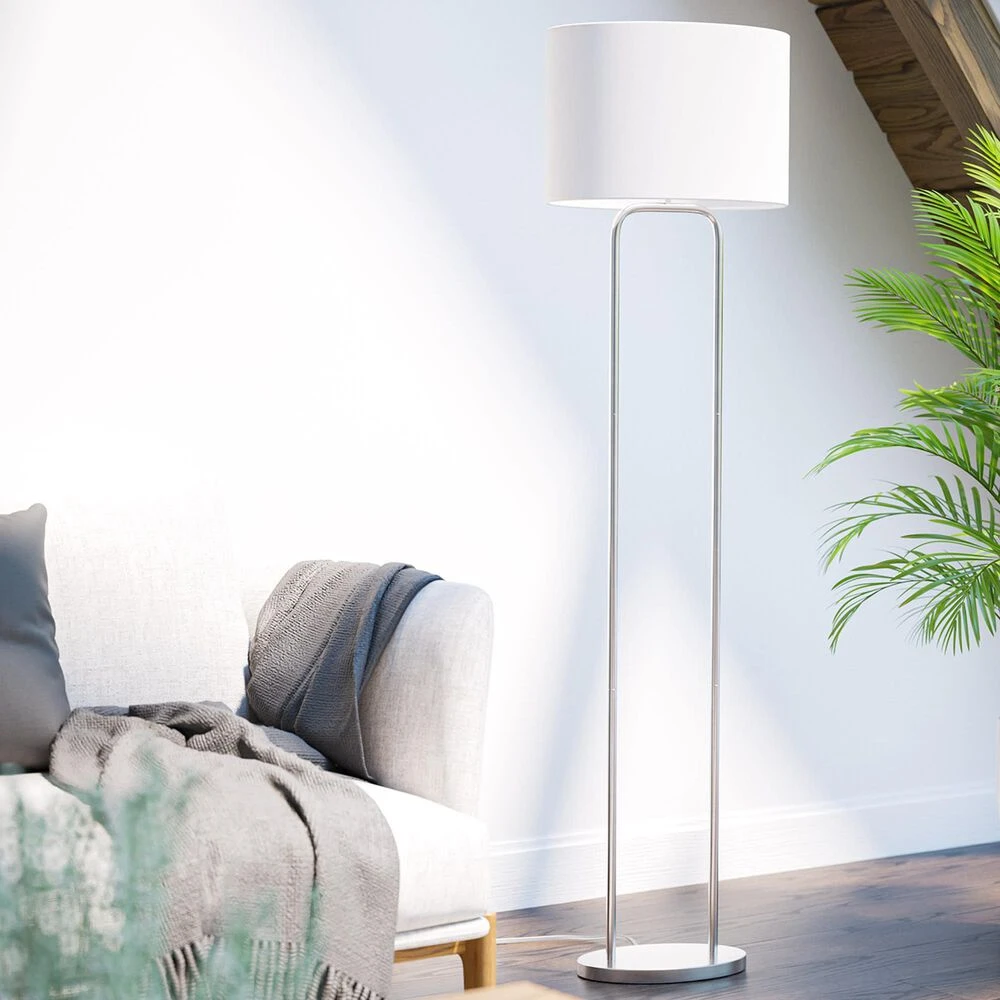 Kenroy Duet Floor Lamp In Brushed Steel 4 Kenroy Duet Floor Lamp In Brushed Steel - Image 2