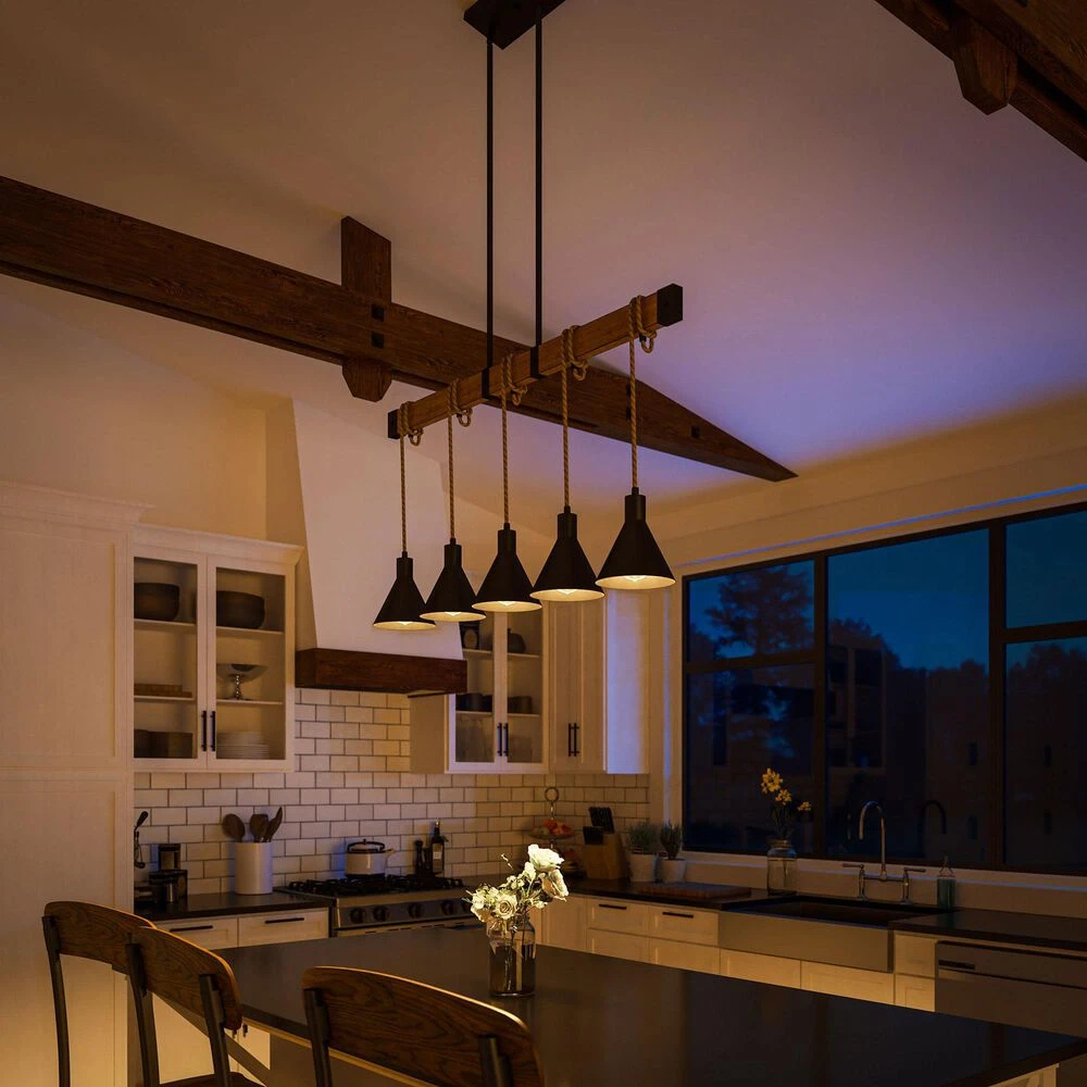 Kenroy Abilene 5-Light Island Light In Black 10 Kenroy Abilene 5-Light Island Light In Black - Image 8