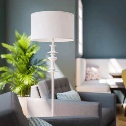 Kenroy Claiborne Floor Lamp In Glossy White -Home Decor Store 63694343 7