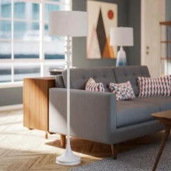 Kenroy Claiborne Floor Lamp In Glossy White -Home Decor Store 63694343 9