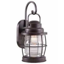 Home Decor Store 36 Kenroy Beacon 1-Light Outdoor Wall Lantern In Blackened Gilded Copper