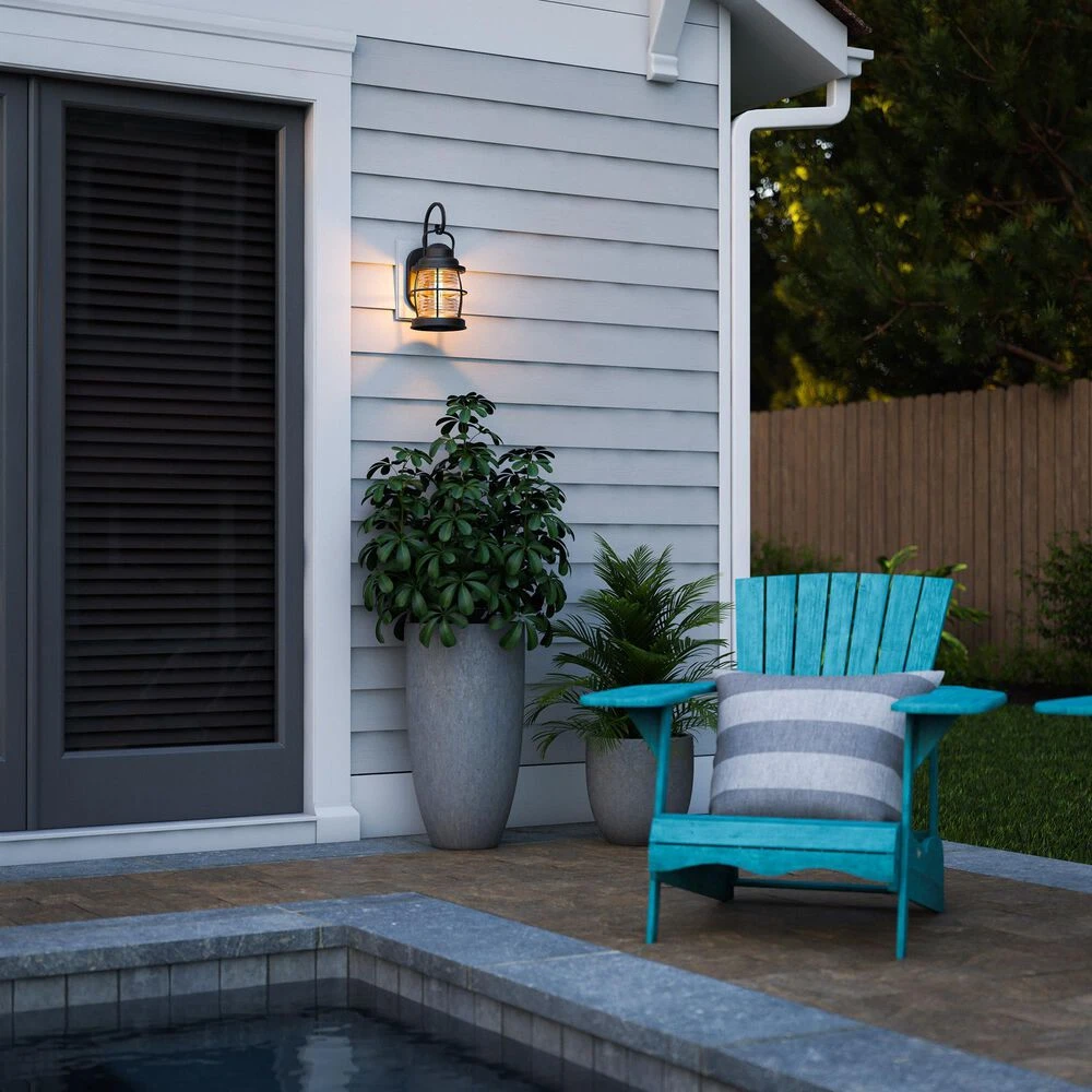 Kenroy Beacon 1-Light Outdoor Wall Lantern In Blackened Gilded Copper 7 Kenroy Beacon 1-Light Outdoor Wall Lantern In Blackened Gilded Copper - Image 5