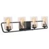 Kenroy Carleigh 4-Light Vanity In Matte Black And Antique Brass -Home Decor Store 63694400 1